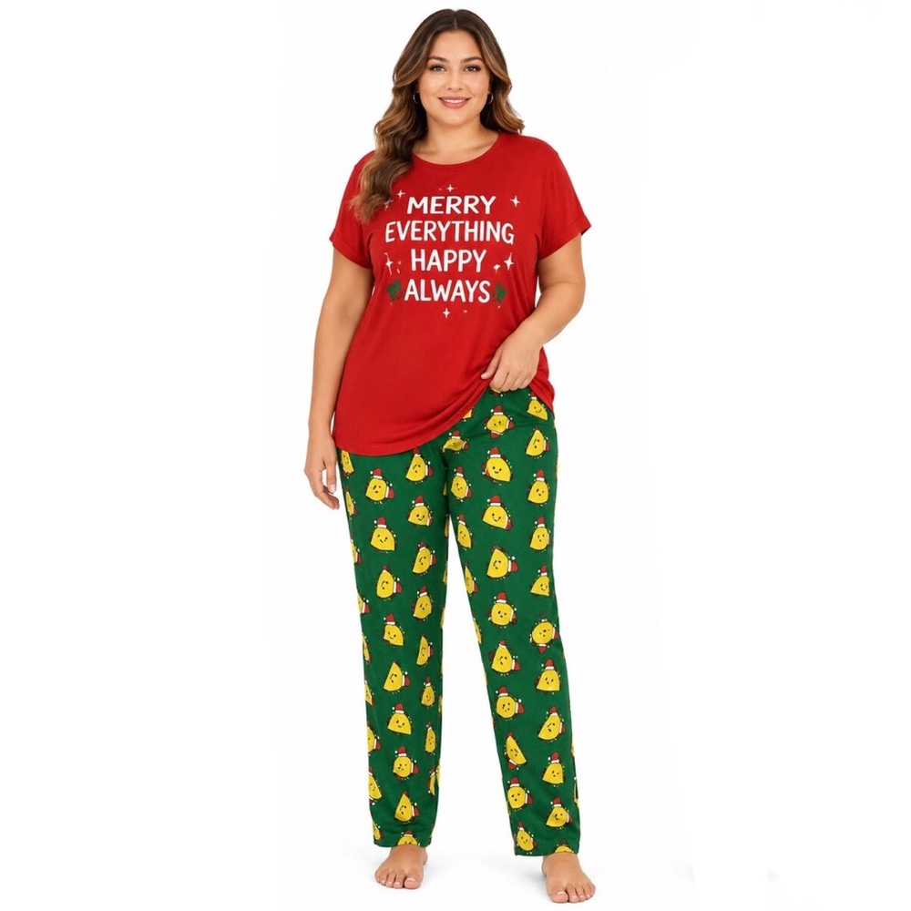 Ugly Christmas Holiday Taco Santa Pants Size 1X By Weekending New